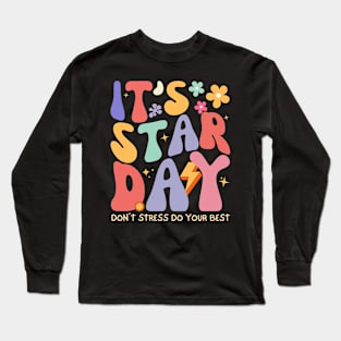 It’s Staar Day Don’t Stress Retro Groovy Testing day Teacher Long Sleeve T-Shirt